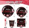 120 Pcs Happy Birthday Party Supplies Disposable Party Tableware Serves 24 Included 7 Inch 9 Inch Plates Napkins Cups Forks for Men Woman 50th Birthday Party Decorations (Black and Red)